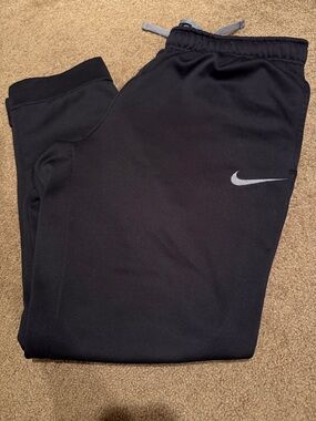 Nike Black Jogger Sweatpants with Silver Swoosh - Mens